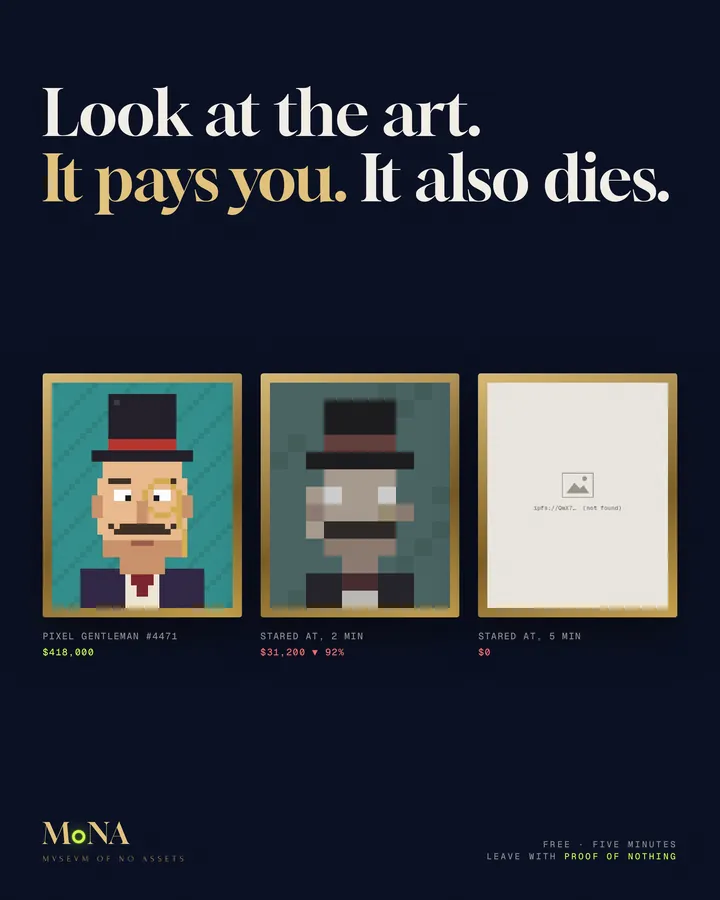Poster: Look at the art. It pays you. It also dies