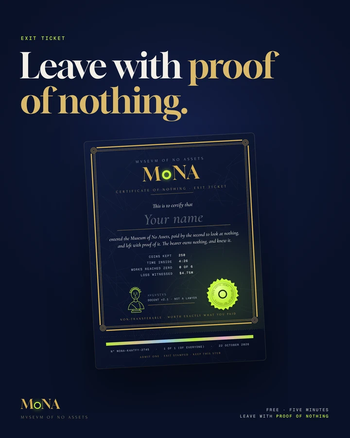 Poster: Leave with proof of nothing